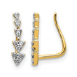 14k 1/8 carat Lab Grown Diamond VS/SI+ G+ Complete Ear Climber - Birthstone Company