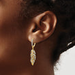 14k Diamond Fancy Feather Leverback Earrings - Birthstone Company