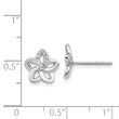 14k White Gold Diamond Flower Earrings