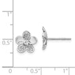 14k White Gold Diamond Flower Earrings