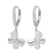 14k White Gold Diamond Butterfly Leverback Earrings - Birthstone Company
