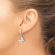 14k White Gold Diamond Butterfly Leverback Earrings - Birthstone Company