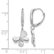 14k White Gold Diamond Butterfly Leverback Earrings - Birthstone Company