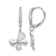 14k White Gold Diamond Butterfly Leverback Earrings - Birthstone Company