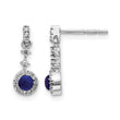 14k White Gold 1/6 carat Lab Grown Diamond VS/SI+ G+ and Cabochon Created Sapphire Complete Dangle Post Earrings - Birthstone Company