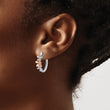 14k Rose and White Gold Diamond Earrings