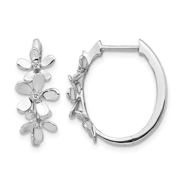 14k White Gold Diamond Earrings - Birthstone Company