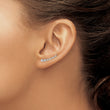10k White Gold Diamond Graduated Ear Climber Earrings