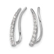 10k White Gold Diamond Ear Climber Earrings - Birthstone Company