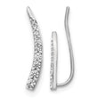 10k White Gold Diamond Ear Climber Earrings - Birthstone Company