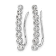 10k White Gold Diamond Graduated Ear Climber Earrings - Birthstone Company