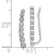 10k White Gold Diamond Graduated Ear Climber Earrings