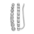 10k White Gold Diamond Graduated Ear Climber Earrings - Birthstone Company