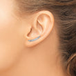 14K White Gold Lab Grown Diamond Ear Climber Earrings