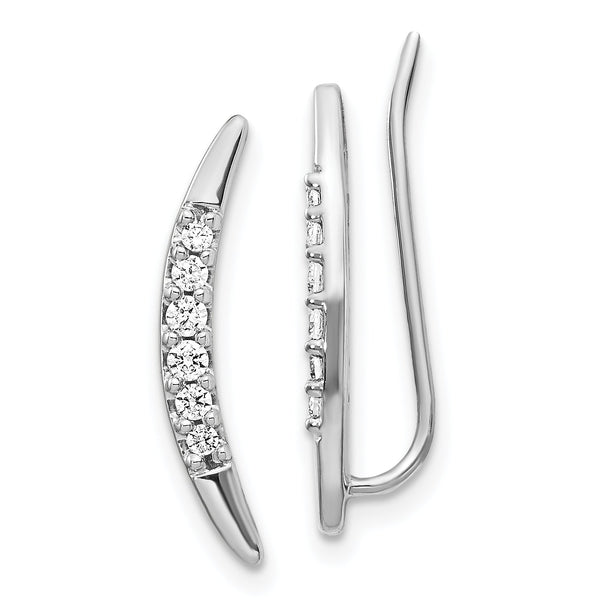 14K White Gold Lab Grown Diamond Ear Climber Earrings