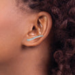 14K White Gold Lab Grown Diamond Ear Climber Earrings
