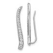 14K White Gold Lab Grown Diamond Ear Climber Earrings