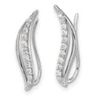 10k White Gold Diamond Wave Ear Climber Earrings