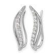10k White Gold Diamond Wave Ear Climber Earrings - Birthstone Company