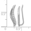 10k White Gold Diamond Wave Ear Climber Earrings - Birthstone Company