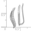 10k White Gold Diamond Wave Ear Climber Earrings
