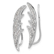 10k White Gold Diamond Ear Climber Earrings