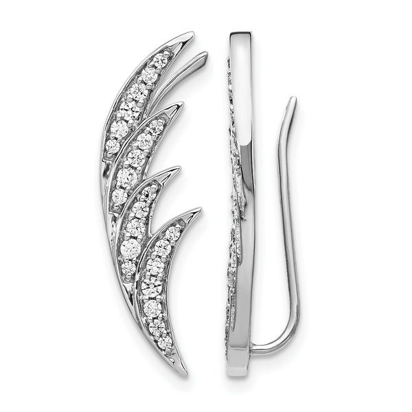 14k White Gold 1/2 carat Lab Grown Diamond VS/SI+ G+ Complete Ear Climber - Birthstone Company