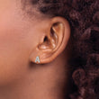 14K White Gold Lab Grown Diamond Letter A Initial Post Earrings