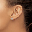 14K White Gold Lab Grown Diamond Letter D Initial Post Earrings