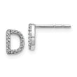 14K White Gold Lab Grown Diamond Letter D Initial Post Earrings