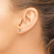 14K White Gold Lab Grown Diamond Letter E Initial Post Earrings