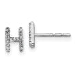 14K White Gold Lab Grown Diamond Letter Hnitial Post Earrings