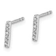 14K White Gold Lab Grown Diamond Letter I Initial Post Earrings