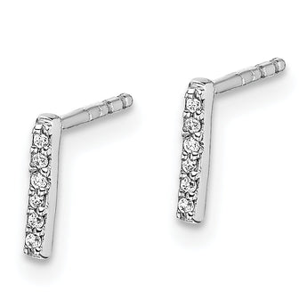 14K White Gold Lab Grown Diamond Letter I Initial Post Earrings