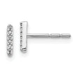 14K White Gold Lab Grown Diamond Letter I Initial Post Earrings