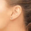 14K White Gold Lab Grown Diamond Letter J Initial Post Earrings