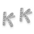 14K White Gold Lab Grown Diamond Letter K Initial Post Earrings