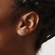 14K White Gold Lab Grown Diamond Letter L Initial Post Earrings