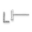 14K White Gold Lab Grown Diamond Letter L Initial Post Earrings