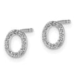 14K White Gold Lab Grown Diamond Letter O Initial Post Earrings