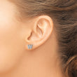 14K White Gold Lab Grown Diamond Letter W Initial Post Earrings