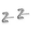 14K White Gold Lab Grown Diamond Letter Z Initial Post Earrings