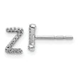 14K White Gold Lab Grown Diamond Letter Z Initial Post Earrings