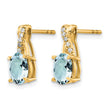 10k Aquamarine and Diamond Earrings - Birthstone Company