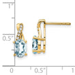 10k Aquamarine and Diamond Earrings