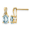 10k Aquamarine and Diamond Earrings - Birthstone Company