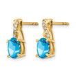 10k Blue Topaz and Diamond Earrings - Birthstone Company