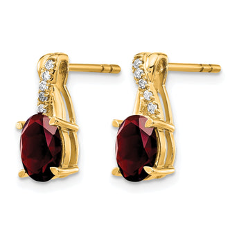 10k Garnet and Diamond Earrings - Birthstone Company