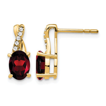 10k Garnet and Diamond Earrings - Birthstone Company