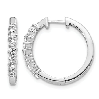 14k White Gold 1/2 carat Lab Grown Diamond VS/SI+ G+ Complete Hinged Hoop Earrings